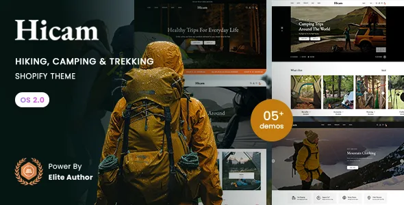 hicam hiking camping trekking shopify 20 theme