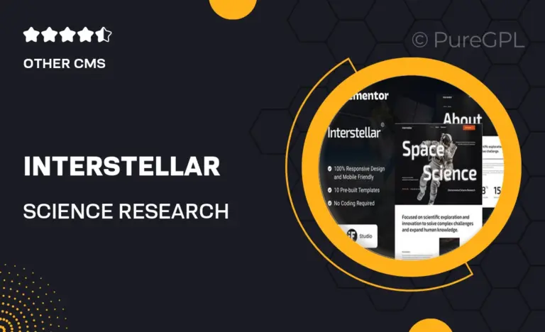 interstellar science research elementor template kit