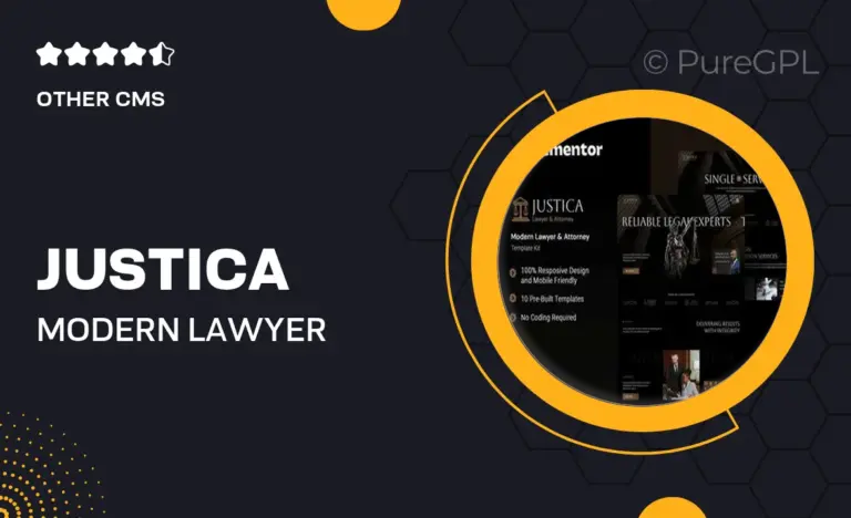 justica modern lawyer attorney elementor template kit
