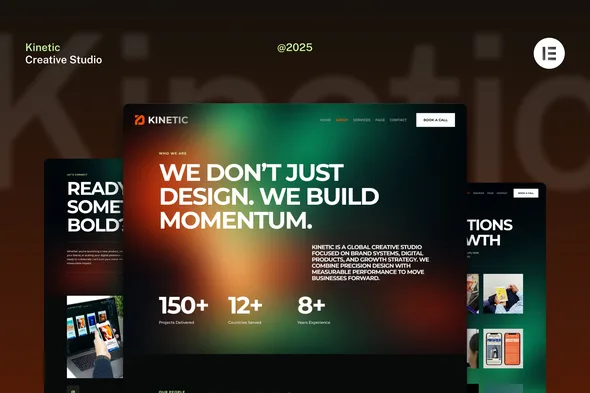 kinetic creative studio website elementor kit 1