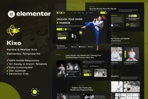 Kixo – Karate & Martial Arts School Elementor Template Kit