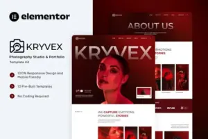 Kryvex – Photography Studio & Portfolio Elementor Template Kit