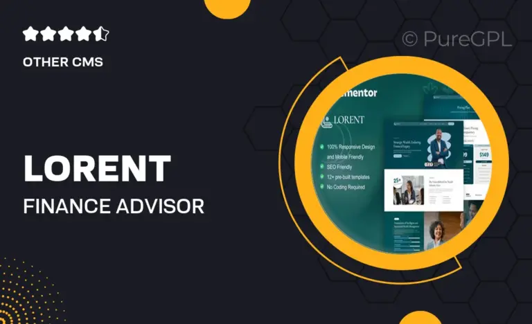 lorent finance advisor investment elementor template kit