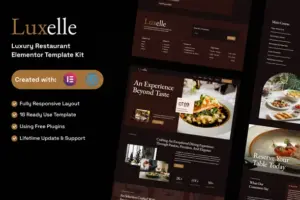 Luxelle – Luxury Restaurant Elementor Template Kit