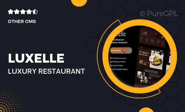 luxelle luxury restaurant elementor template kit