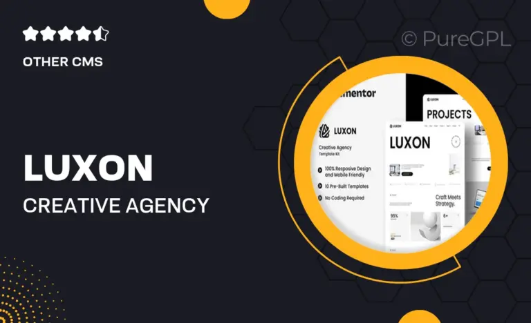 luxon creative agency elementor template kit