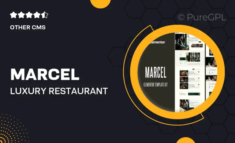 marcel luxury restaurant elementor template kit