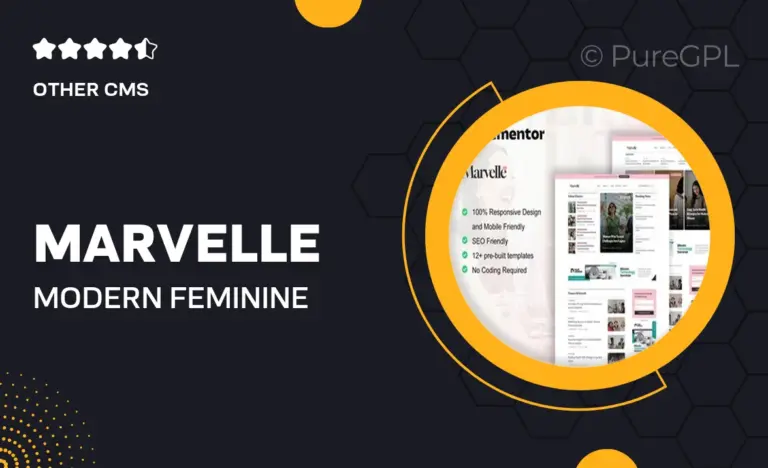 marvelle modern feminine blog magazine elementor pro template kit
