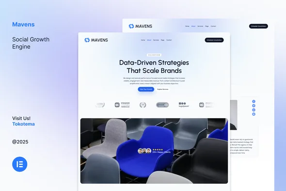 mavens social growth engine website elementor template kits 1