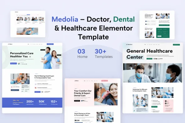 medolia doctor dental healthcare elementor template kit 1