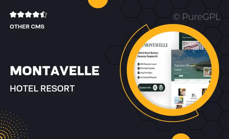 montavelle hotel resort business elementor template kit
