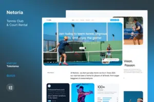 Netoria – Tennis Club & Court Rental Website Elementor Website Kit
