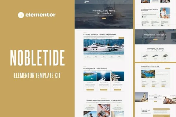 nobletide yatch boat club rental elementor template kit 1