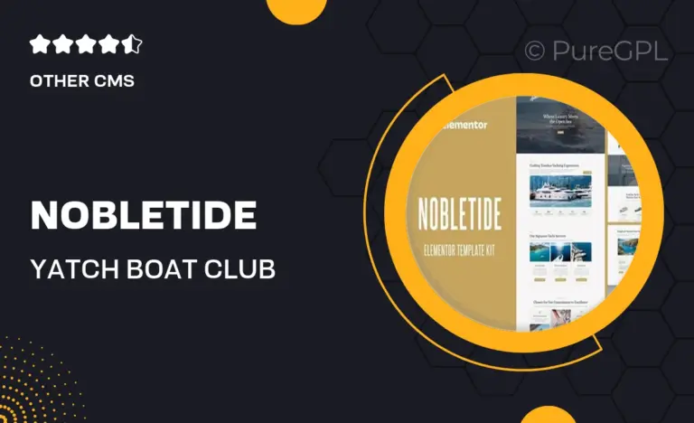 nobletide yatch boat club rental elementor template kit