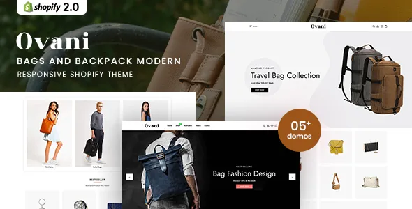 ovani bags backpack modern shopify 20 theme