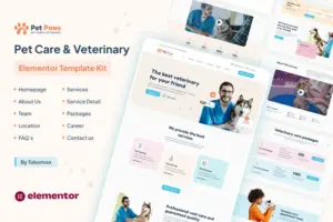 Pet Paws – Pet Care & Veterinary Elementor Template Kit
