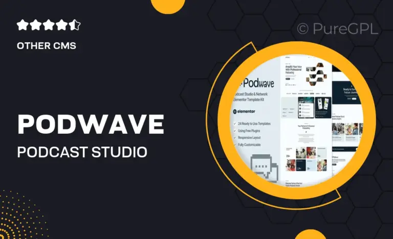 podwave podcast studio network elementor template kit