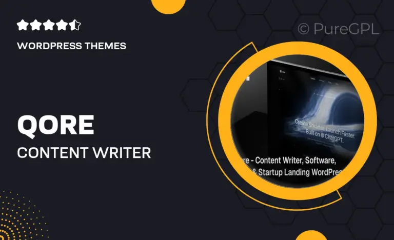 qore content writer software saas startup landing wordpress theme