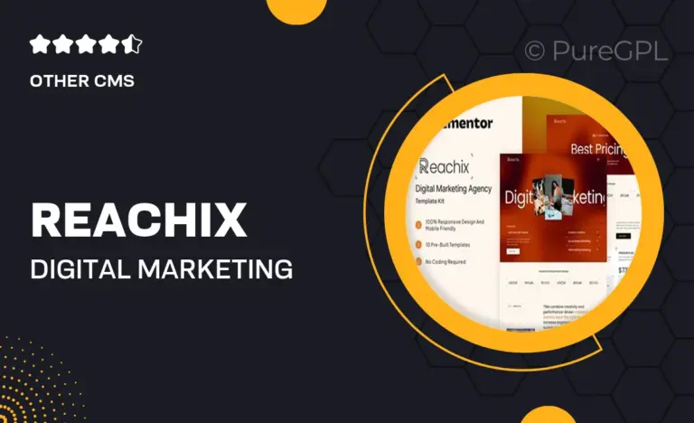 reachix digital marketing agency elementor template kit