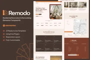 Remodo – Residential Renovation & Remodeling Elementor Template Kit