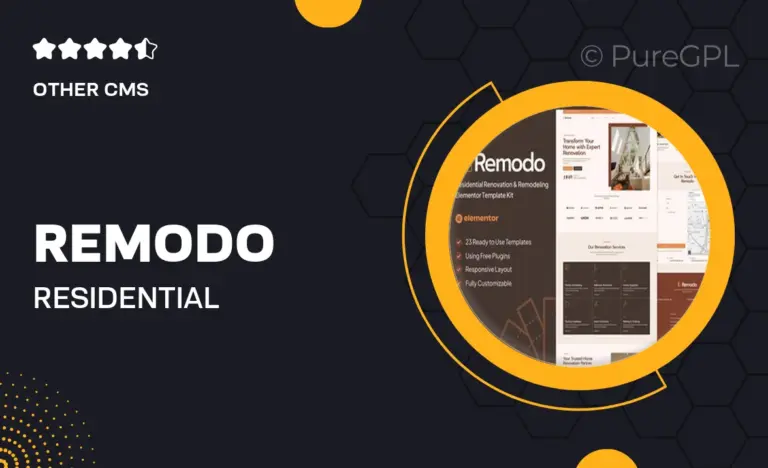 remodo residential renovation remodeling elementor template kit