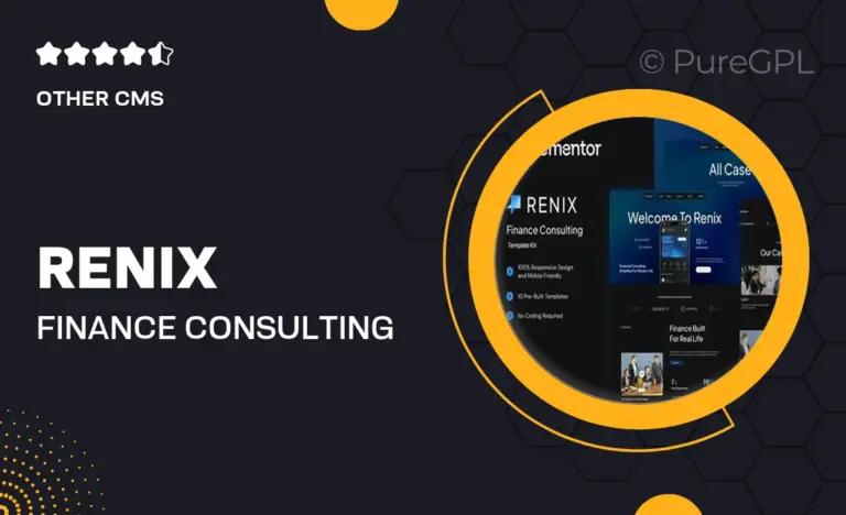 renix finance consulting elementor template kit