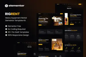 Rigrent – Heavy Equipment Rental Elementor Template Kit