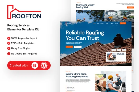 roofton roofing services elementor template kit 1
