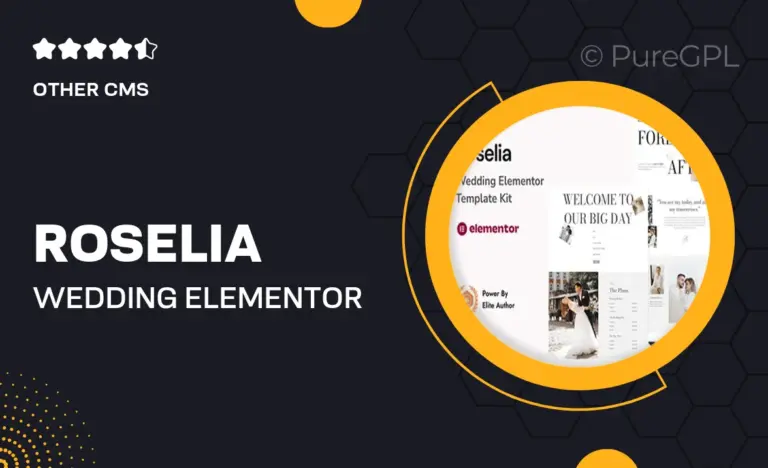 roselia wedding elementor template kit