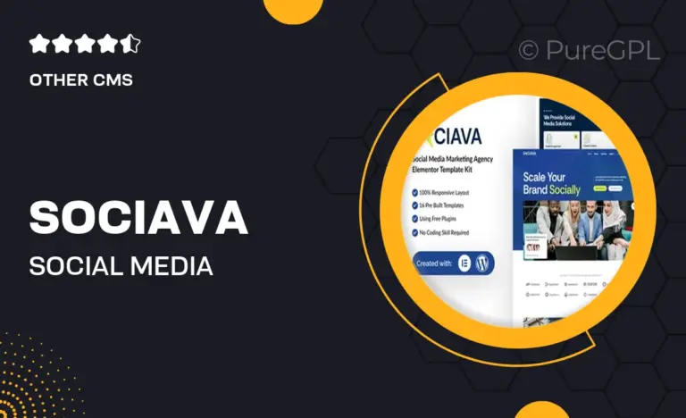 sociava social media marketing agency elementor template kit