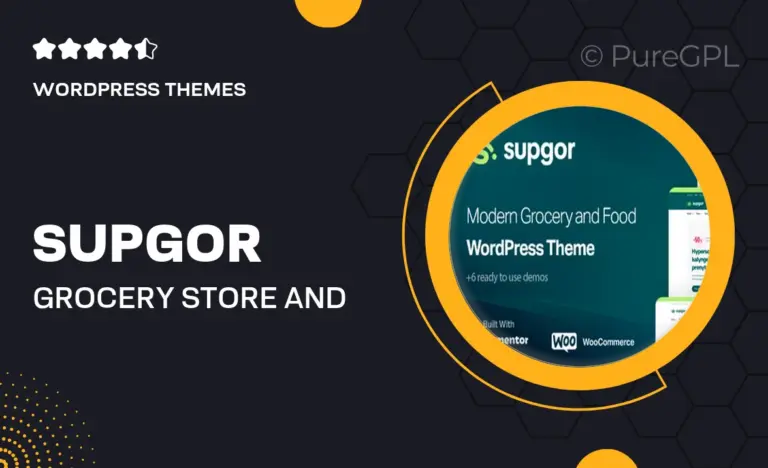 supgor grocery store and food wordpress theme