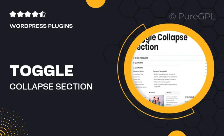 toggle collapse section elementor addon