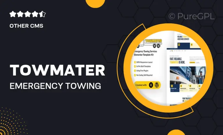 towmater emergency towing service elementor template kit