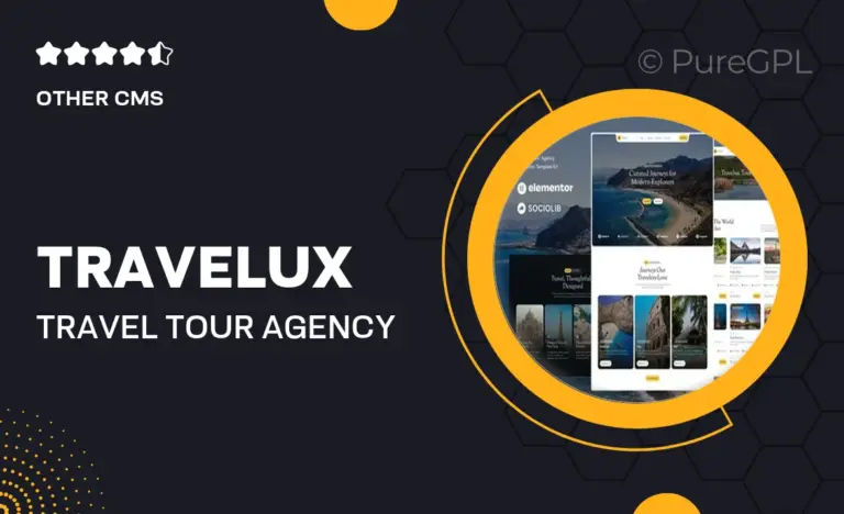 travelux travel tour agency elementor template kit