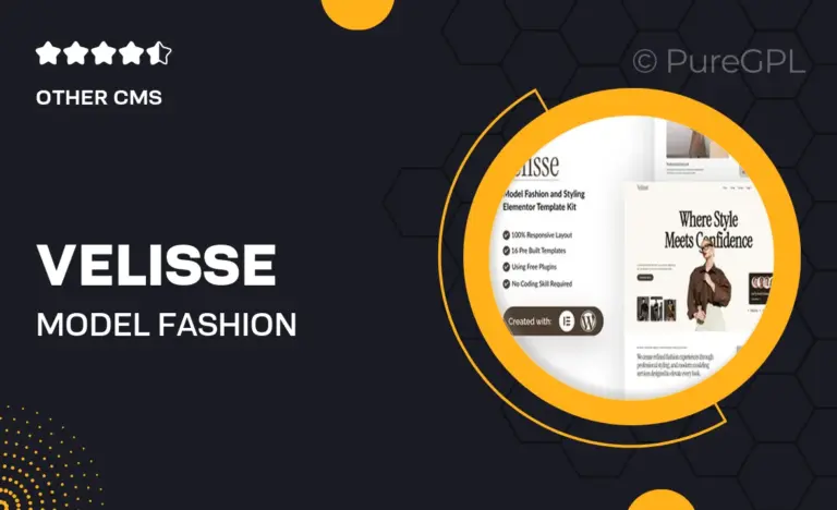 velisse model fashion styling elementor template kit