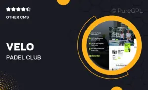 Velo – Padel Club & Community Elementor Template Kit