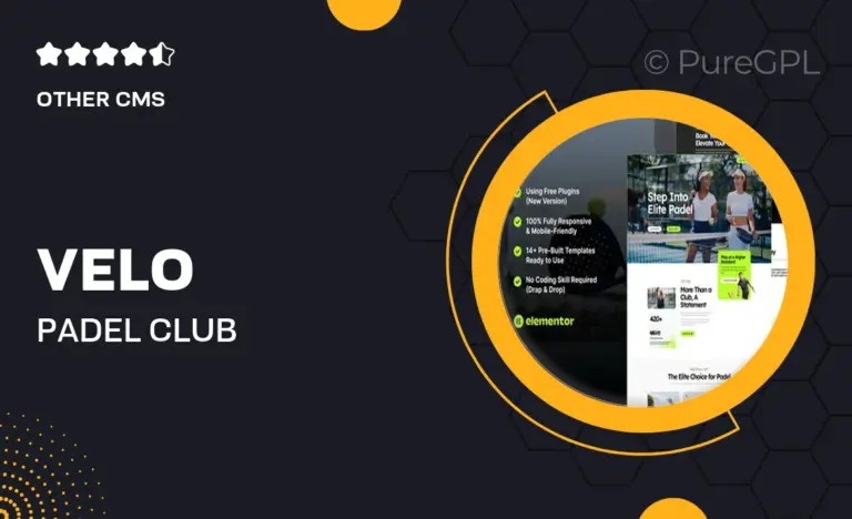 velo padel club community elementor template kit
