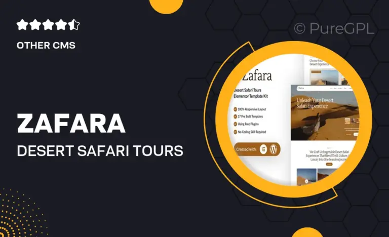 zafara desert safari tours elementor template kit