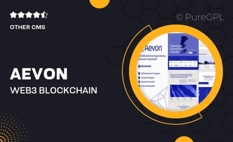 aevon web3 blockchain crypto startup elementor template kit