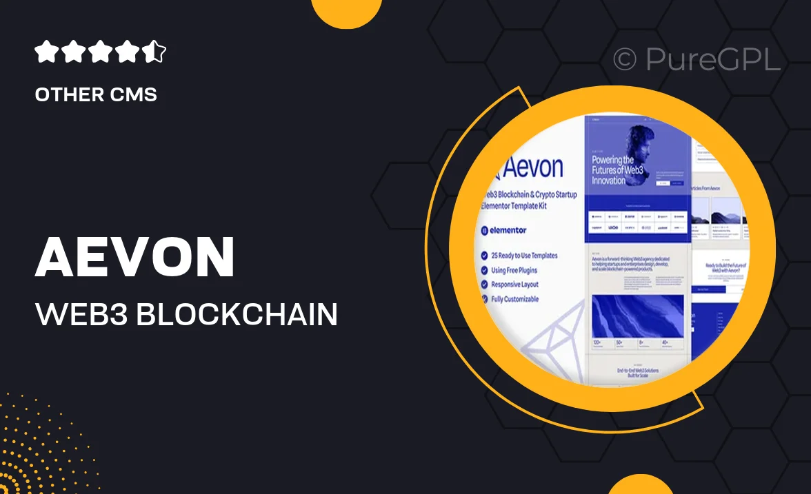 Aevon – Web3 Blockchain & Crypto Startup Elementor Template Kit
