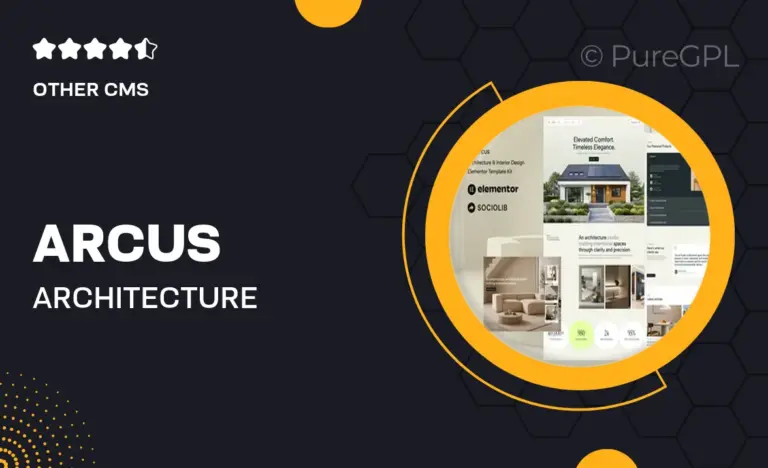 arcus architecture interior design elementor template kit