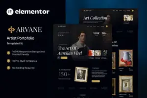 Arvane – Artist Portfolio Elementor Template Kit