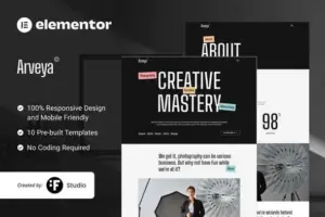 Arveya – Commercial & Advertising Photography Portfolio Elementor Kit