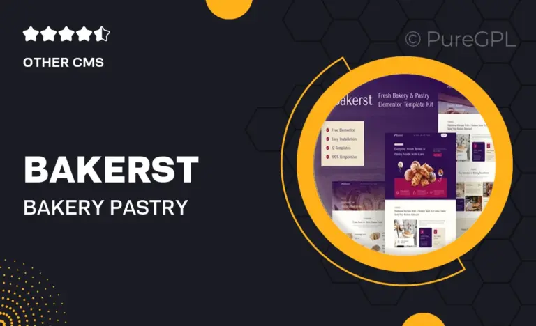 bakerst bakery pastry elementor template kit