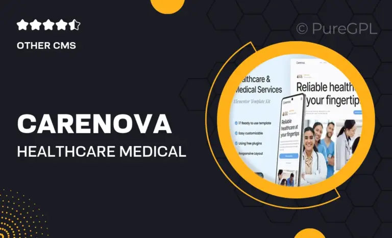 carenova healthcare medical services elementor template kit