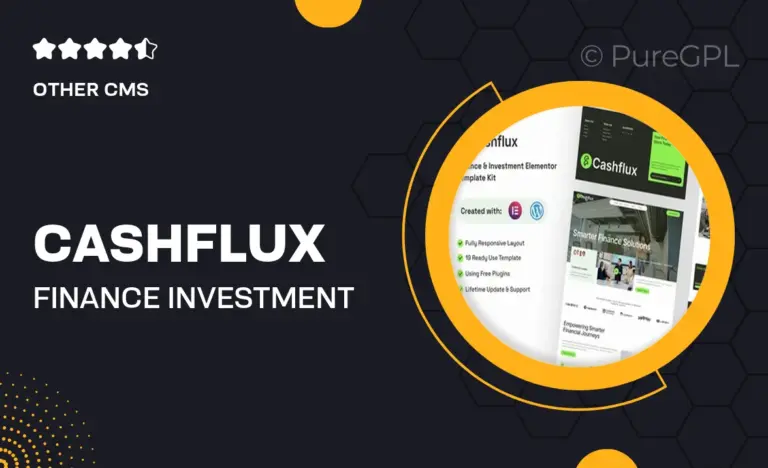 cashflux finance investment elementor template kit
