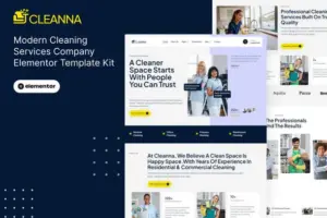 Cleanna – Modern Cleaning Service Company Elementor Pro Template Kit
