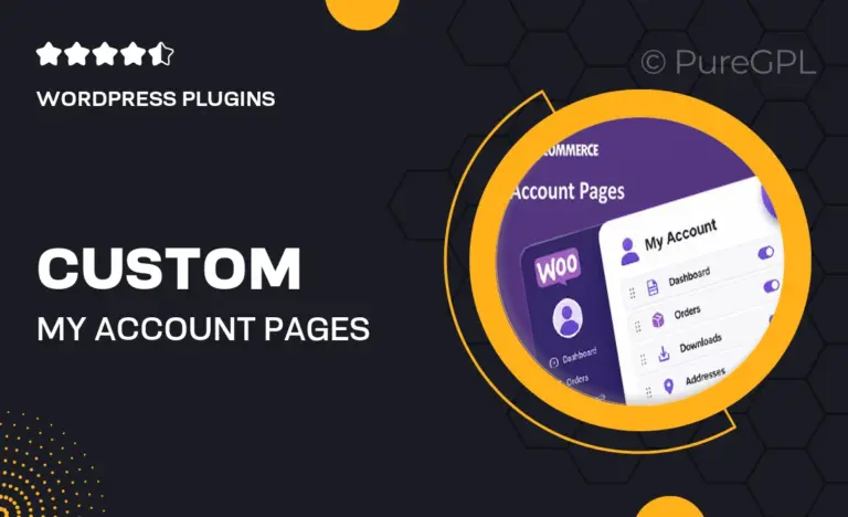 custom my account pages for woocommerce