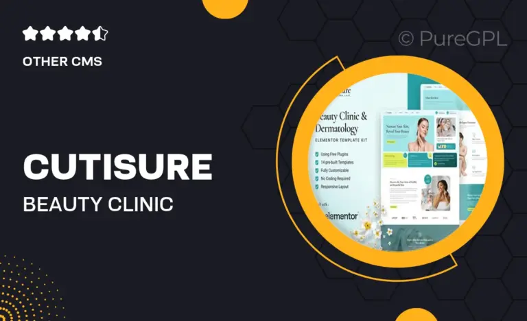 cutisure beauty clinic dermatology elementor template kit