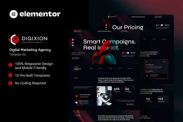 digixion digital marketing agency elementor template kit 1